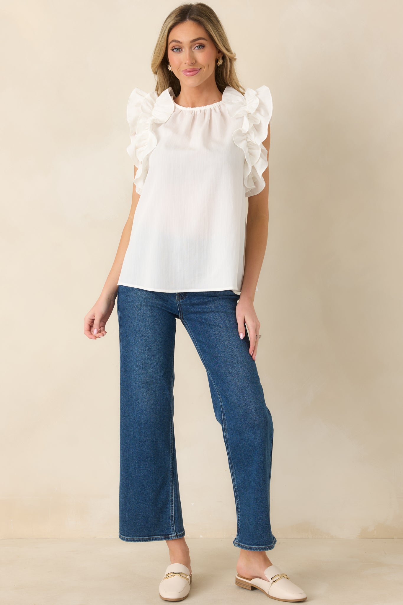 Into The Clouds Dark Wash Cropped Wide Leg Jeans