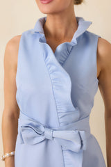 Prosperina Lilly Sky Blue Wrap Mini Dress