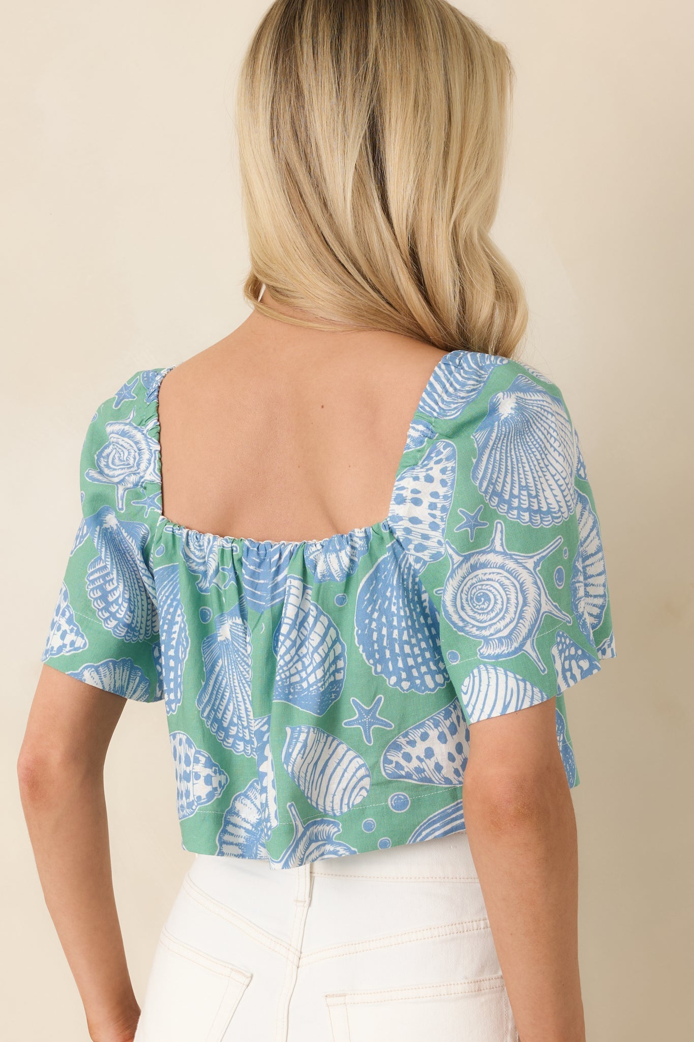 Paradisa Caladesi Oceana Blue Multi Flowy Crop Top