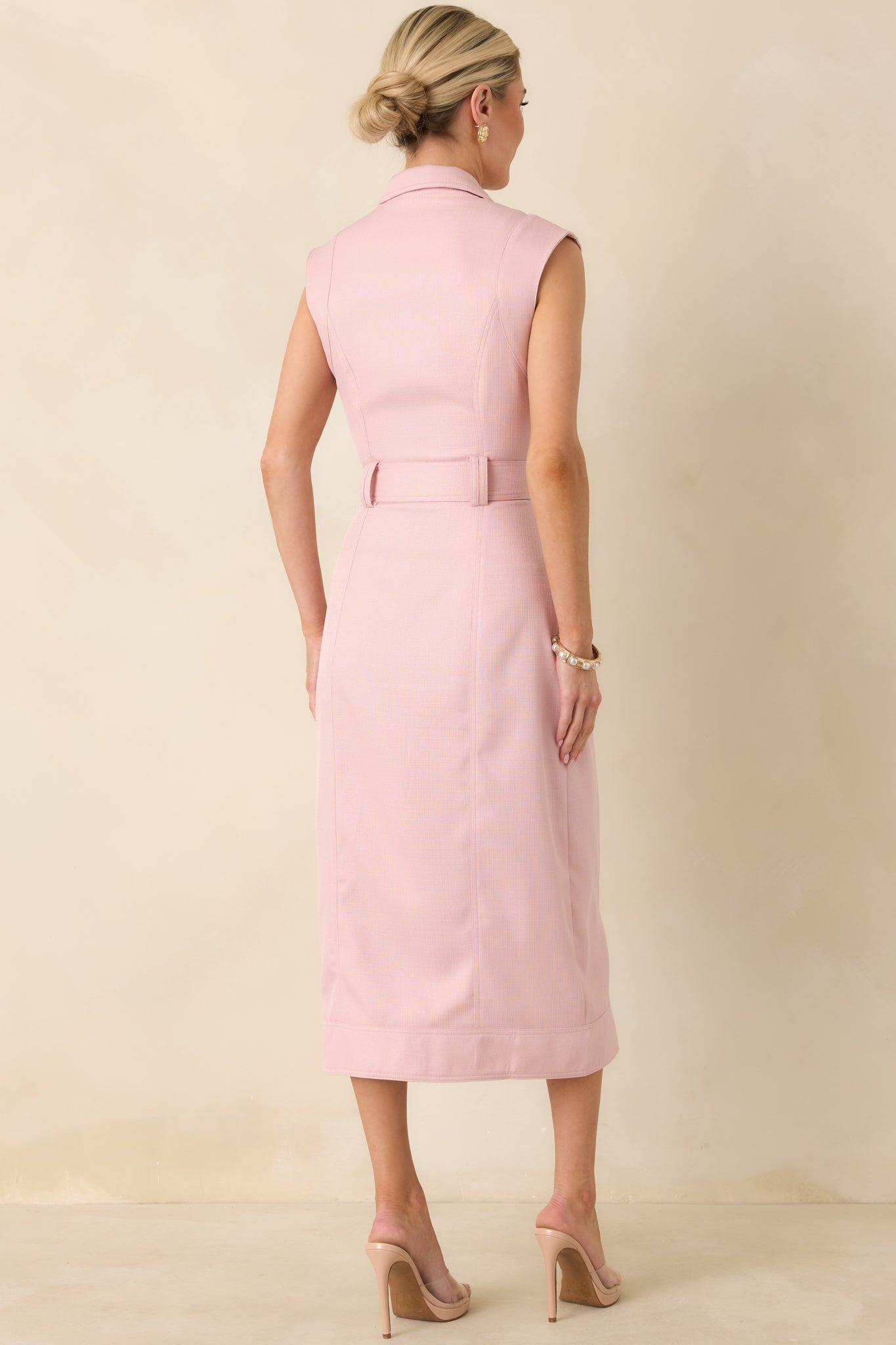 Prosperina Jacqueline Light Pink Midi Dress