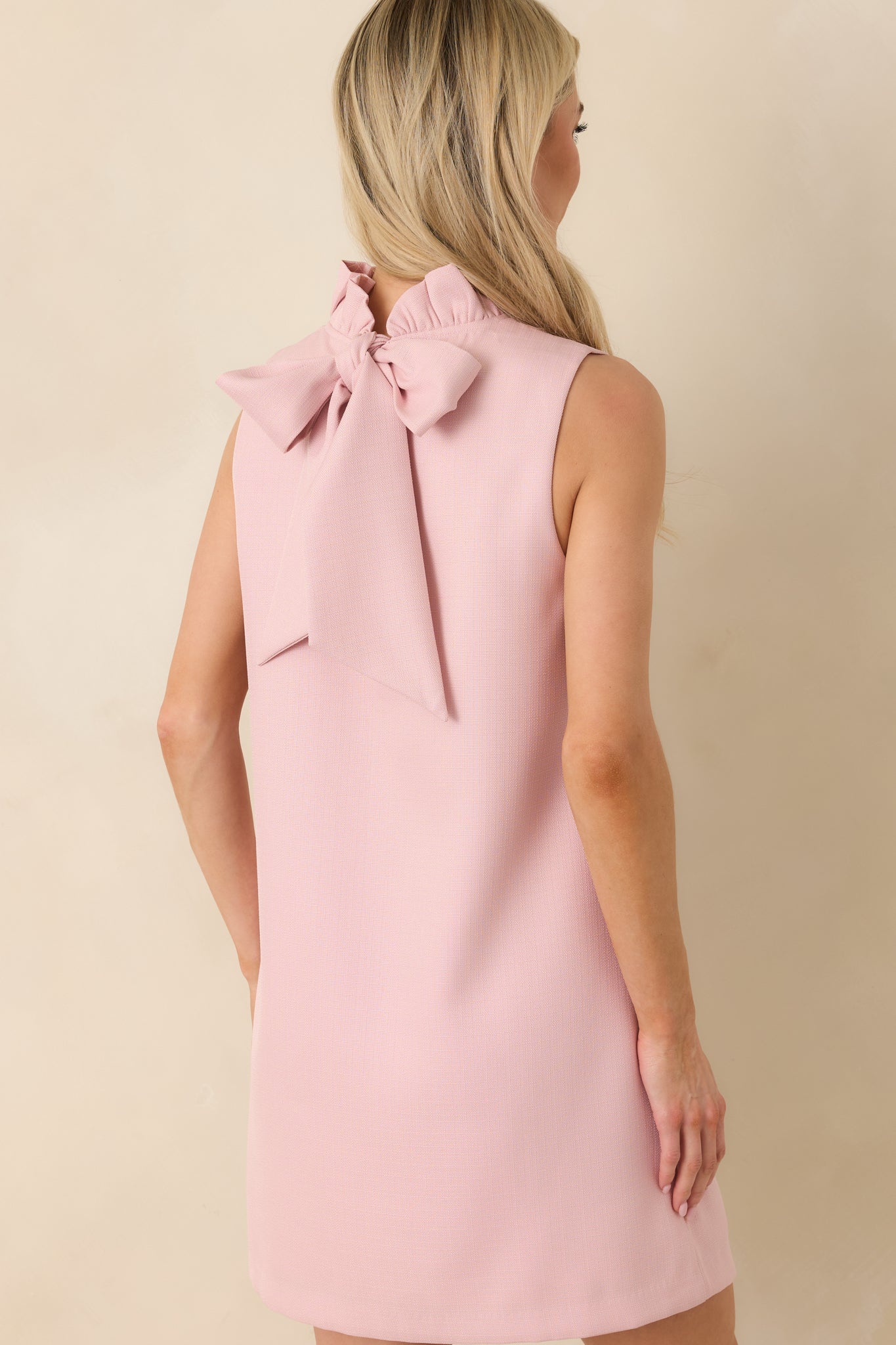 Prosperina Cecily Light Pink Bow Back Mini Dress