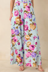 Prosperina Barrett Blue Multi Floral Cotton Wide Leg Pants