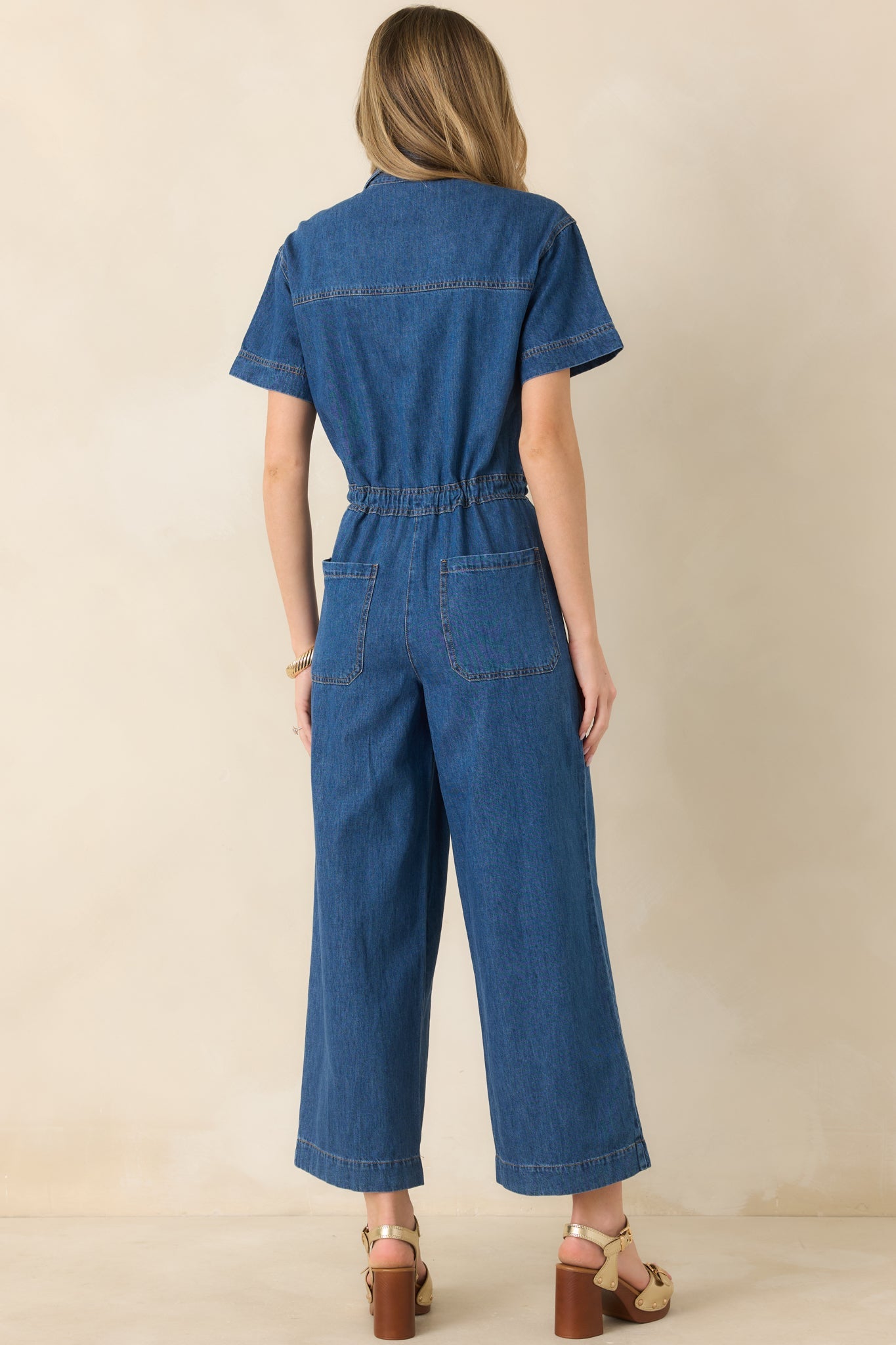 Z Supply Dark Wash Elsie Cotton Denim Jumpsuit