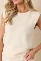 Prosperina Lila Ivory Knit Sweater Tank
