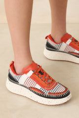 Dig In Your Heels Orange Multi Platform Sneakers