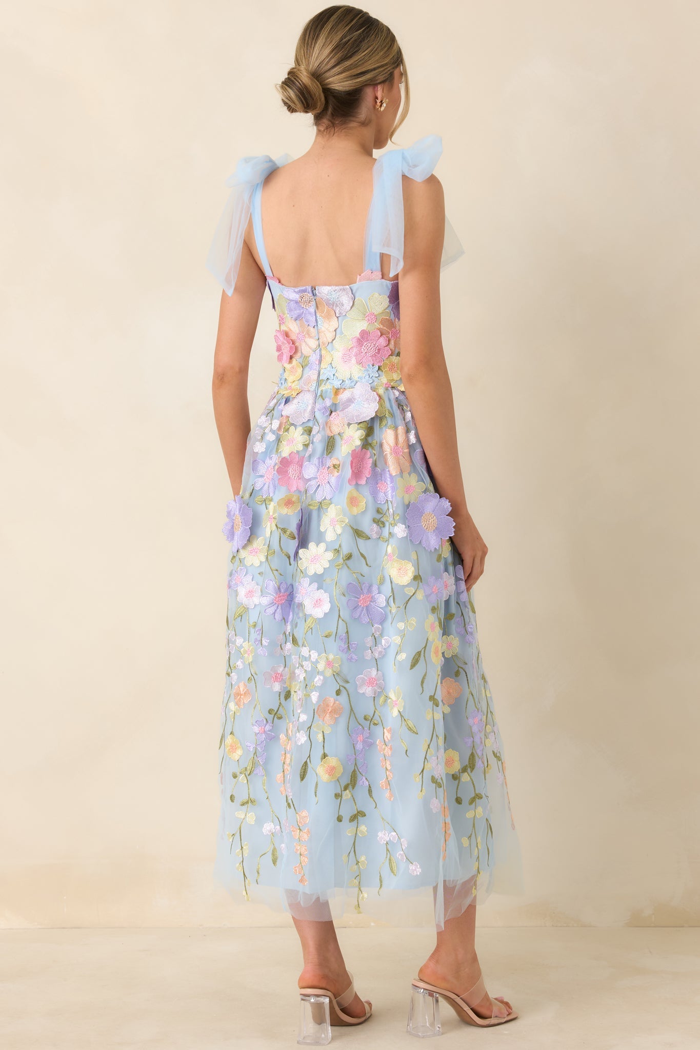 Spirit of Spring Light Blue Floral Embroidered Maxi Dress (RESTOCK MAY)