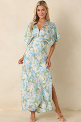 The Lilian Sky Blue Floral Maxi Dress