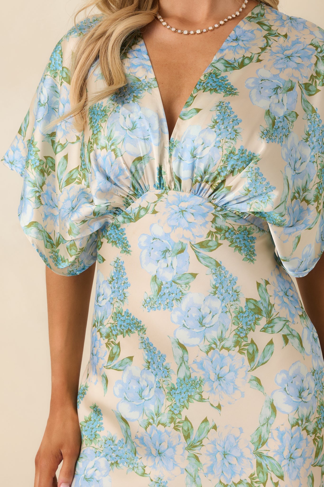 The Lilian Sky Blue Floral Maxi Dress