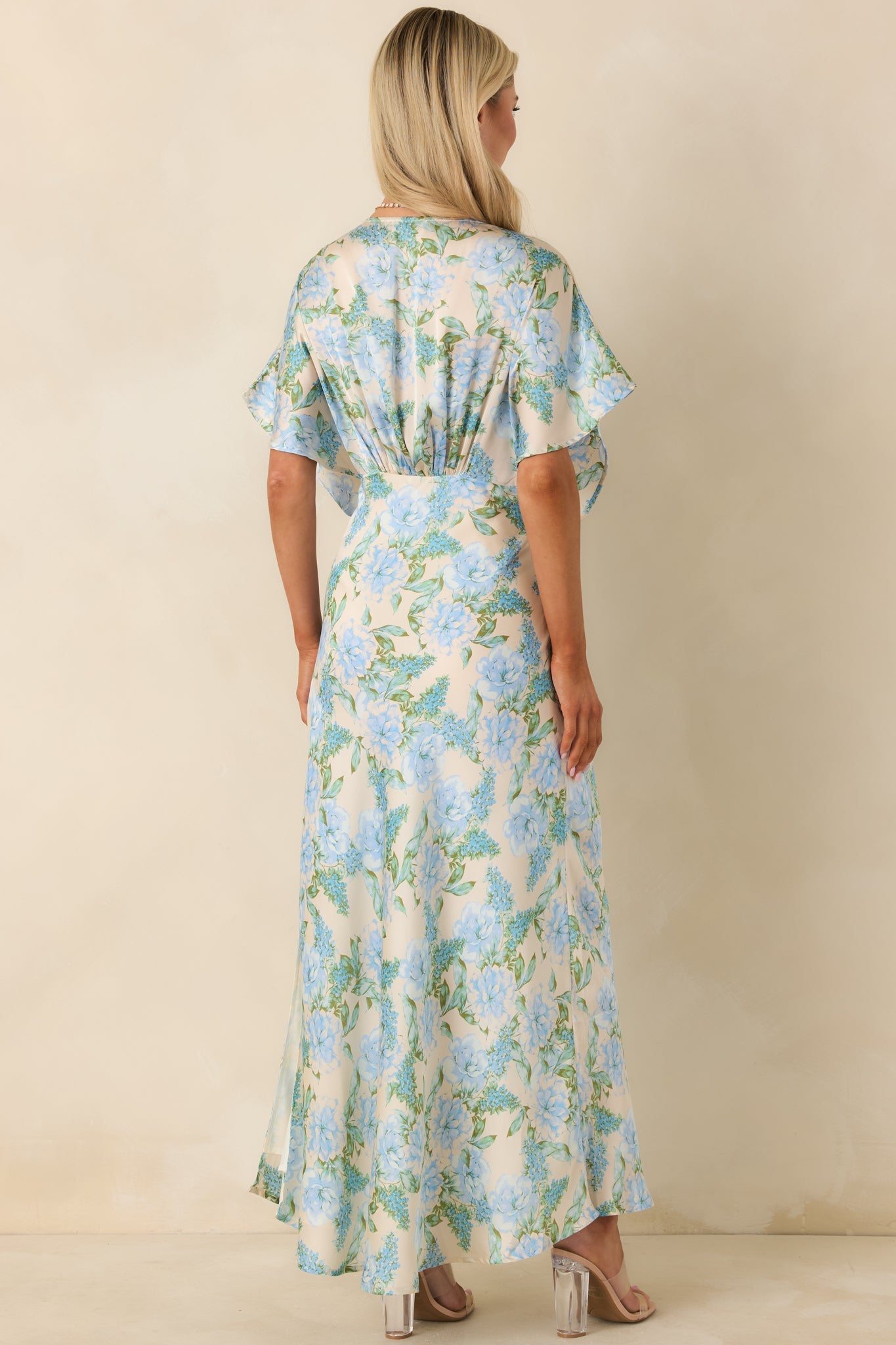 The Lilian Sky Blue Floral Maxi Dress