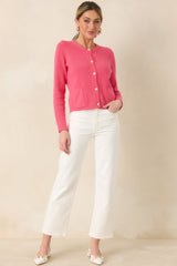 Prosperina Kennedy Azalea Pink Cotton Cardigan