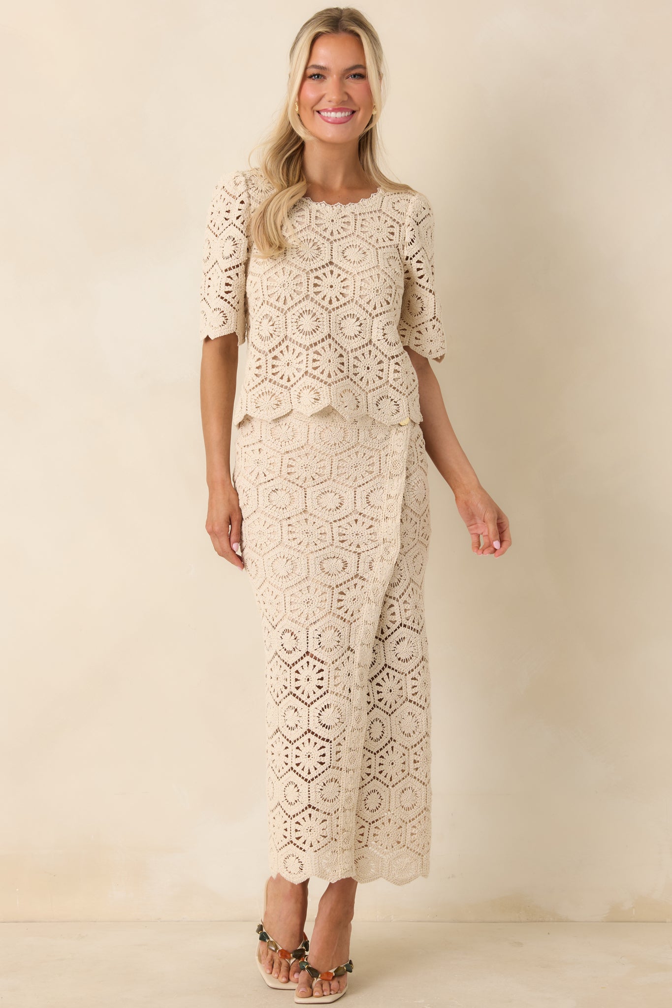 Z Supply Natural Raquel Lace Top