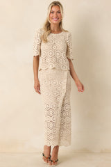 Z Supply Natural Raquel Lace Top