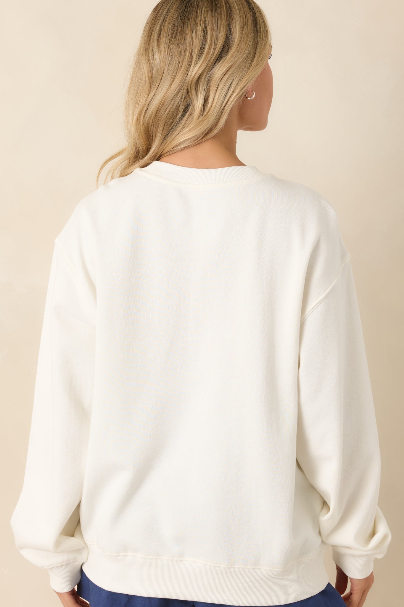 Z Supply USA Ivory Cotton Boyfriend Sweatshirt