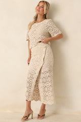 Z Supply Natural Raquel Lace Top