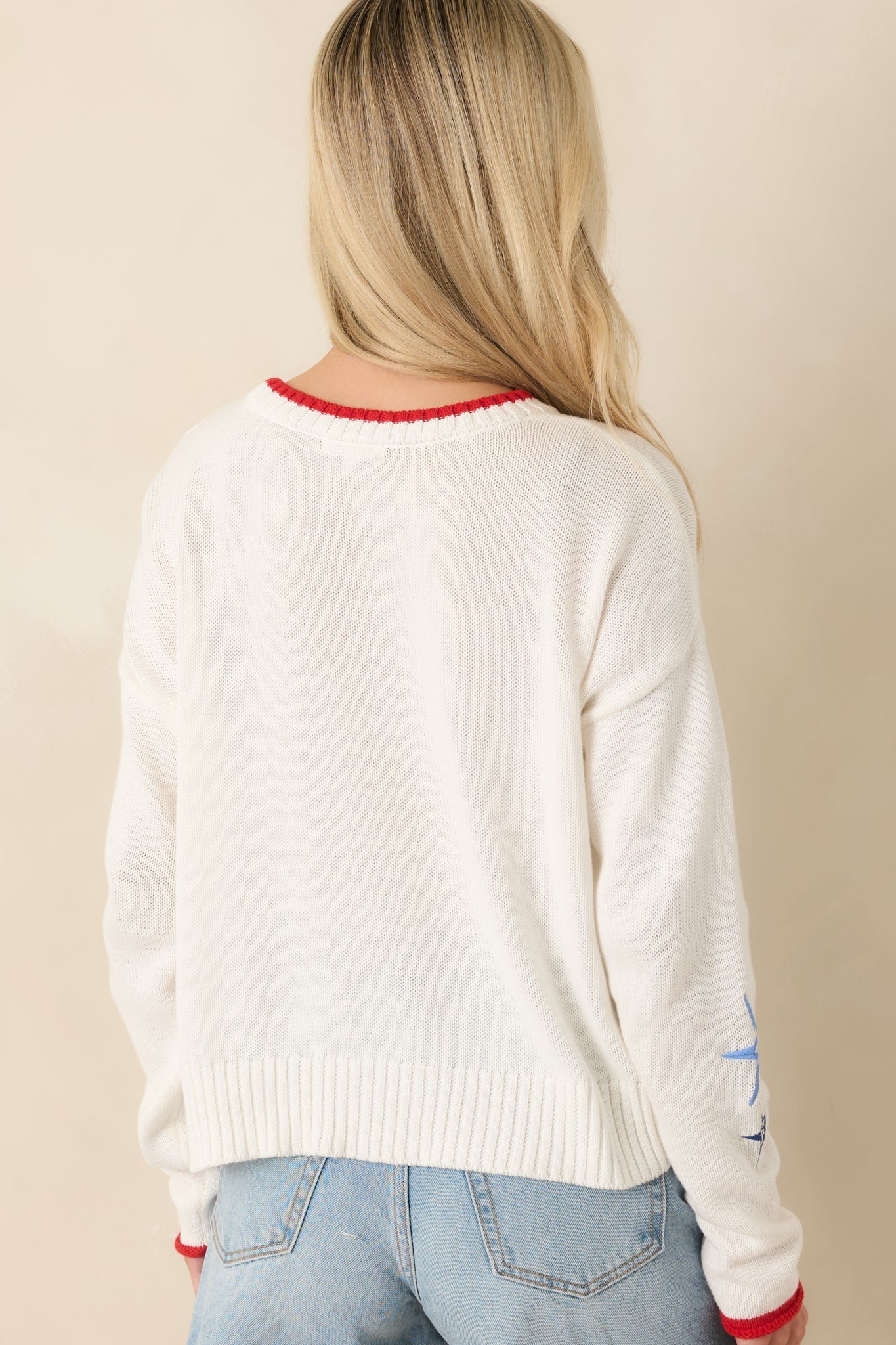 Z Supply Sienna White Multi Knit Cotton Seas The Day Sweater
