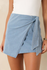 Z Supply Sora Ocean Air Indigo Cotton Jersey Wrap Mini Skirt