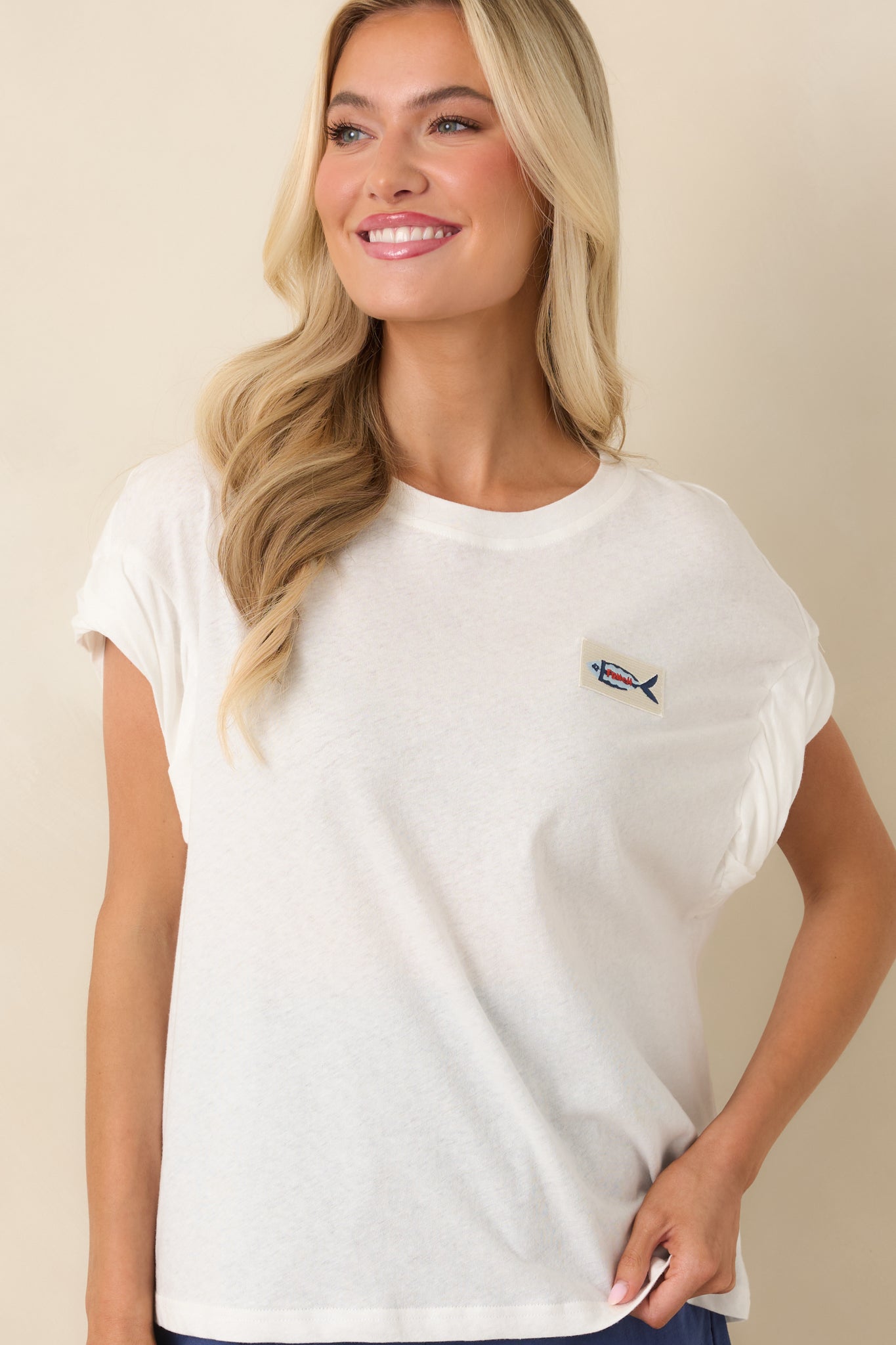 FRNCH Lindos White Cotton Blend T-Shirt