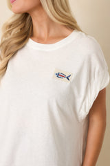 FRNCH Lindos White Cotton Blend T-Shirt