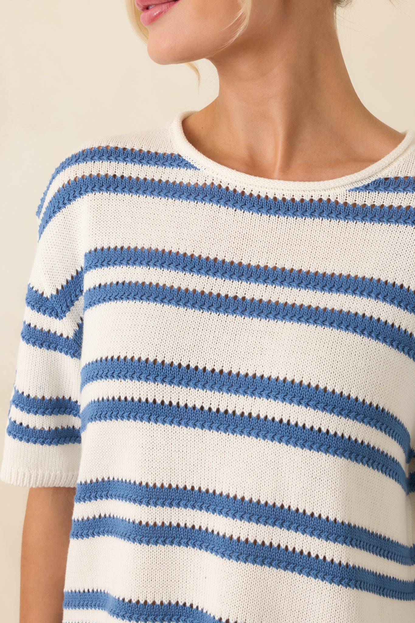 Z Supply Prado Lake Blue Stripe Sweater Top