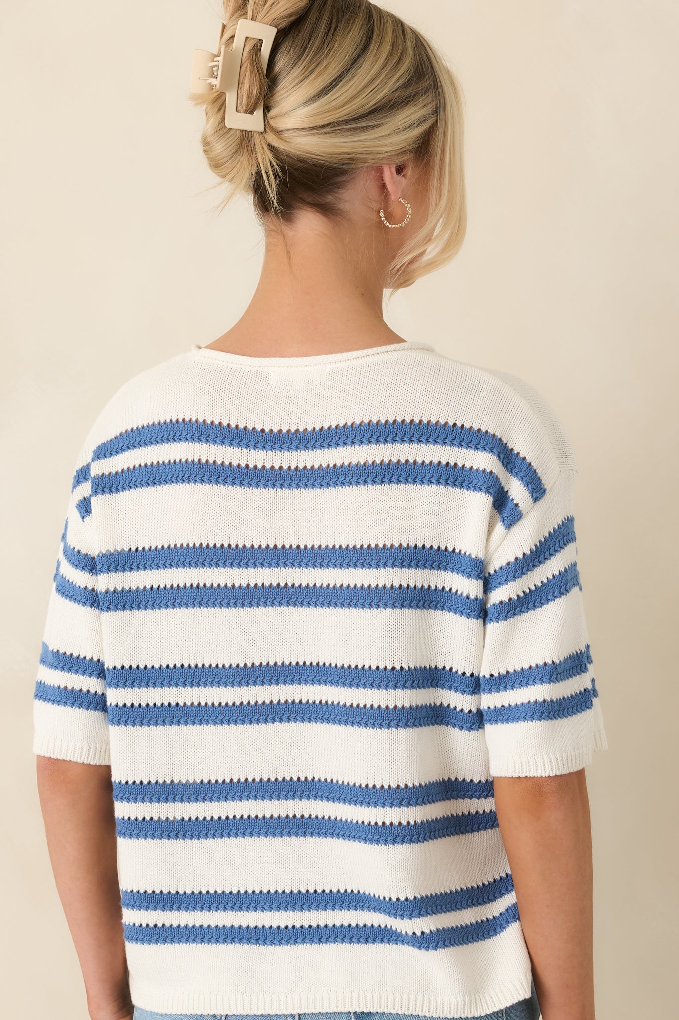Z Supply Prado Lake Blue Stripe Sweater Top