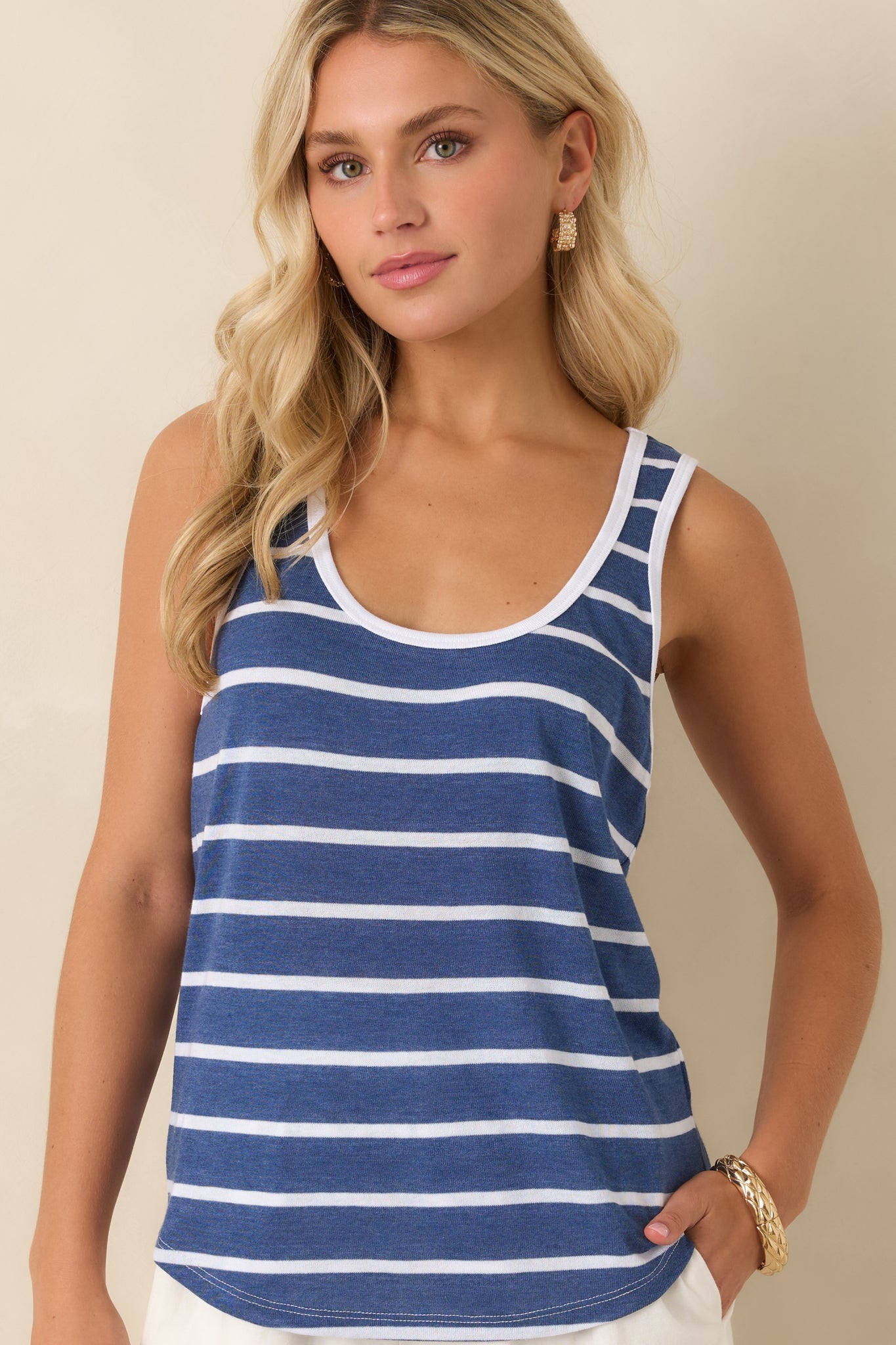 Z Supply Ferry Deep Blue Stripe Tank
