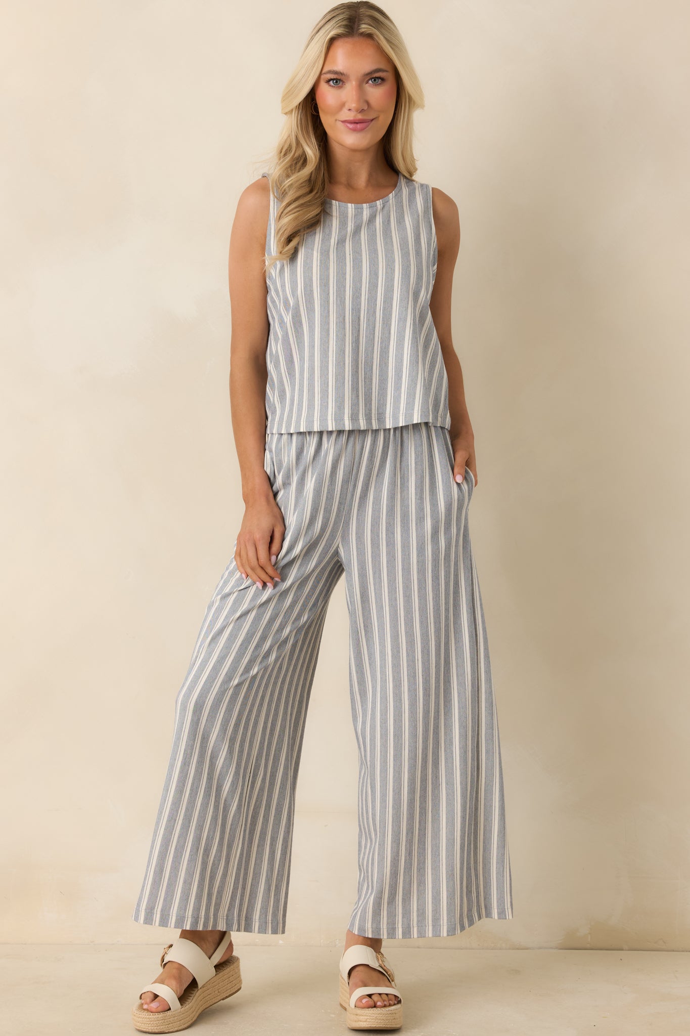Z Supply Sloane Grey & White Cotton Knit Stripe Top