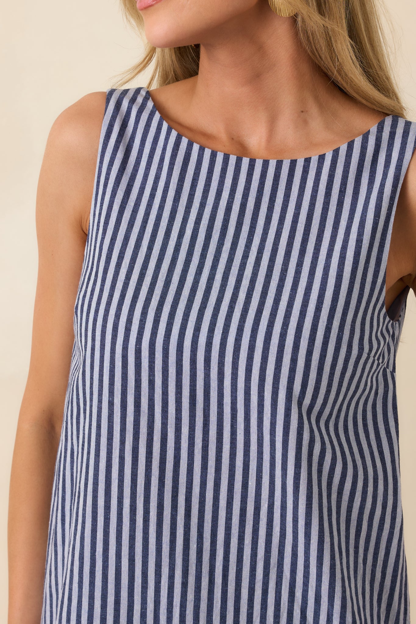 MINKPINK Delmar Blue Pinstripe Mini Shift Dress