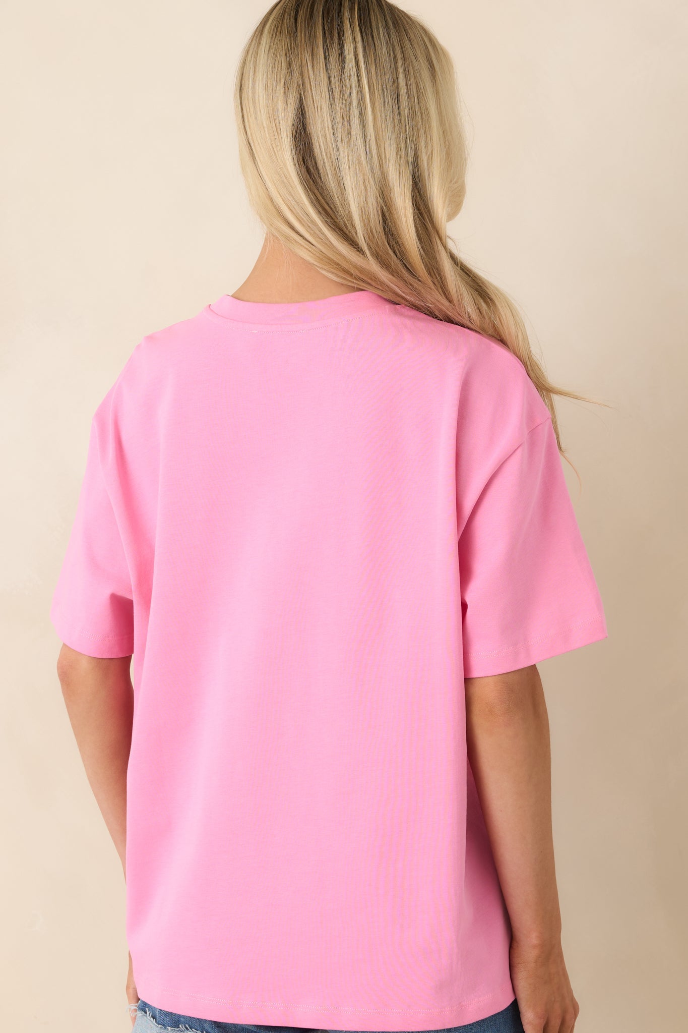 MINKPINK Limone Pink Citrus Print Relaxed Oversized Cotton Tee