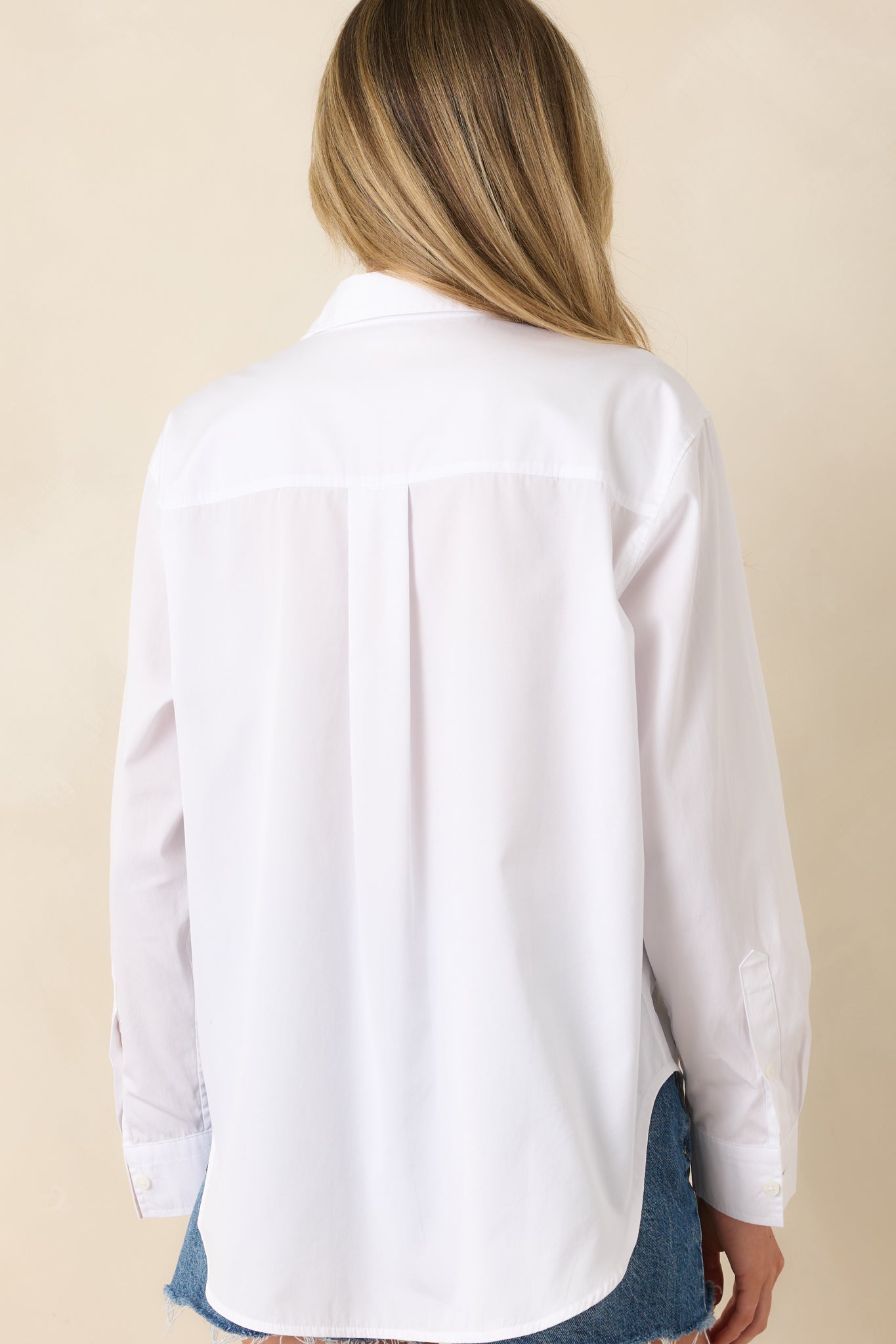 SPANX® White Cotton Poplin Oversized Button-Up Shirt