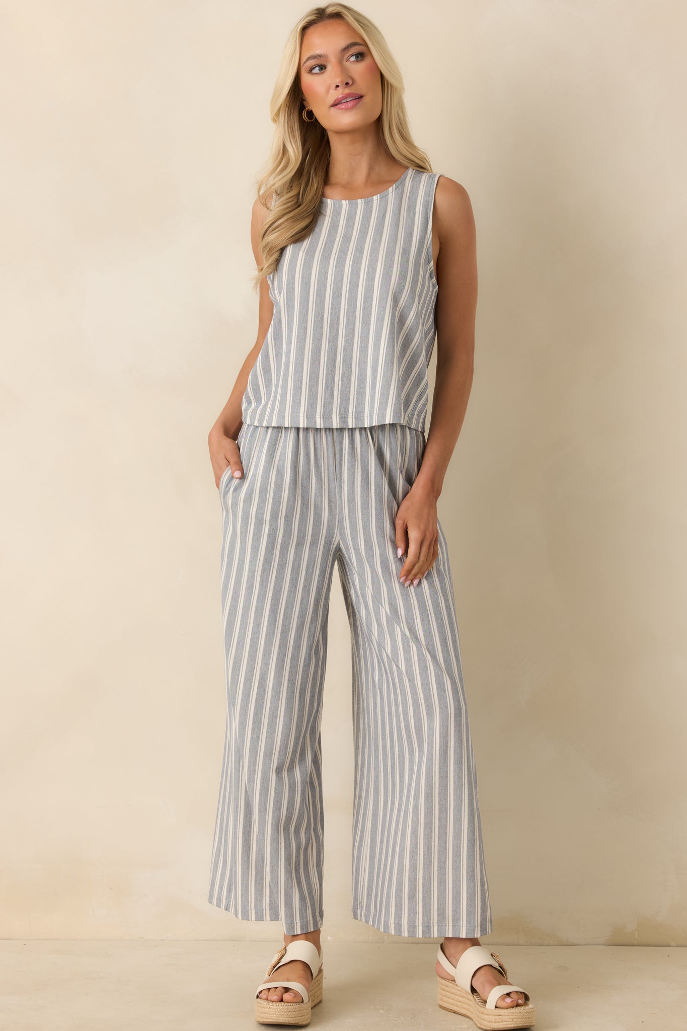 Z Supply Sloane Grey & White Cotton Knit Stripe Top