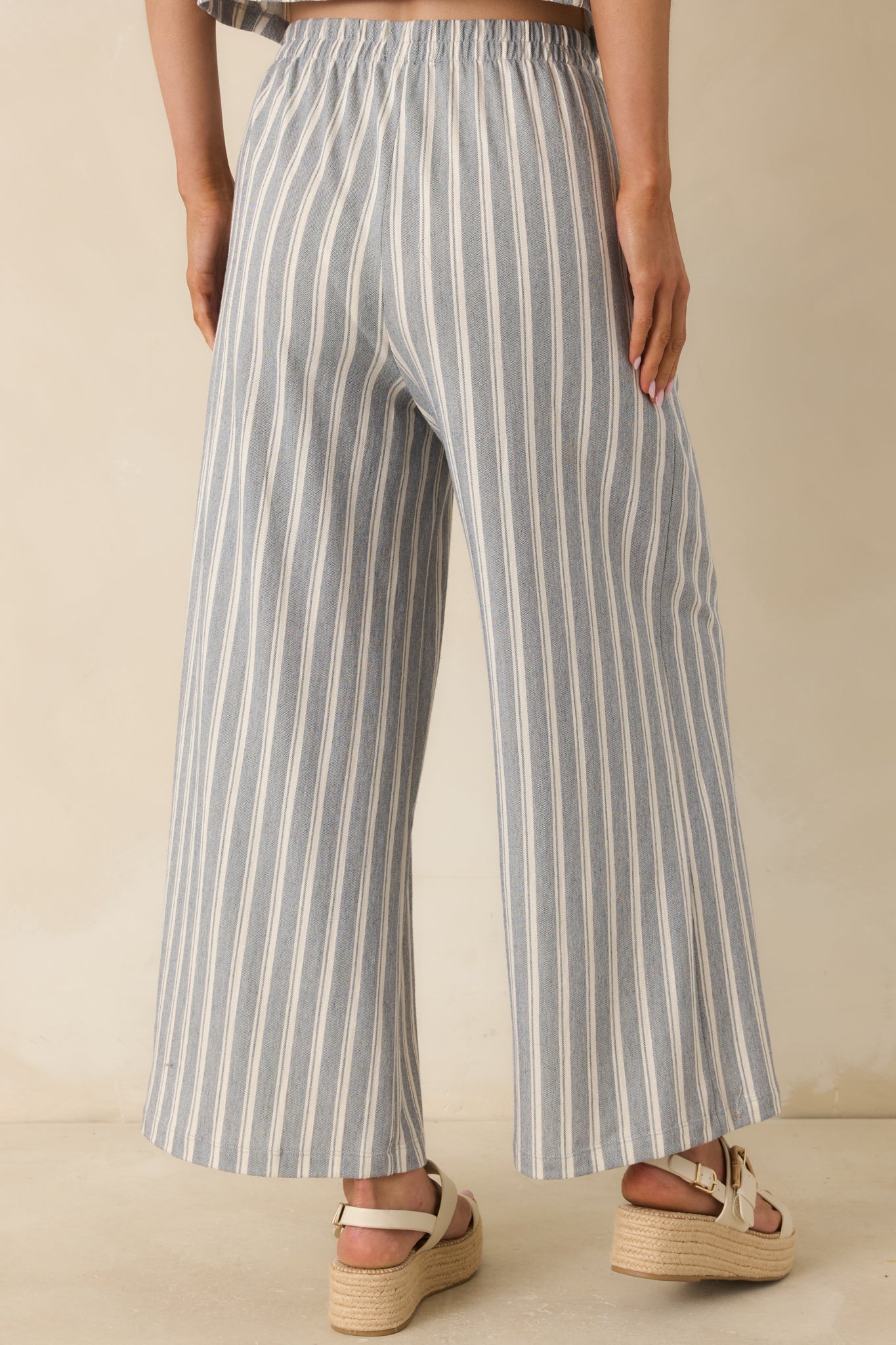 Z Supply Scout Grey & White Cotton Knit Stripe Pants