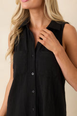 Z Supply New Light Black Textured Shirt Mini Dress