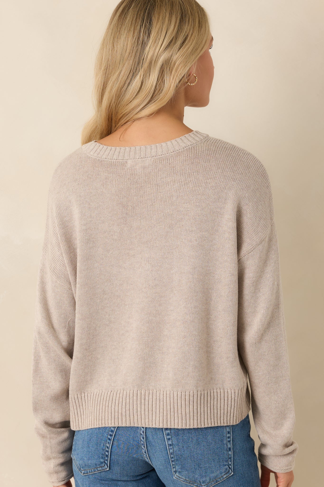 Z Supply Sienna Natural Heather Knit Cotton Patriot Sweater