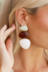 Feeling Pretty As Ever White Multi Stone Drop Earrings