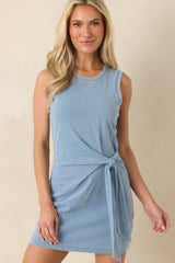 Z Supply Mattie Ocean Air Indigo Cotton Jersey Mini Dress