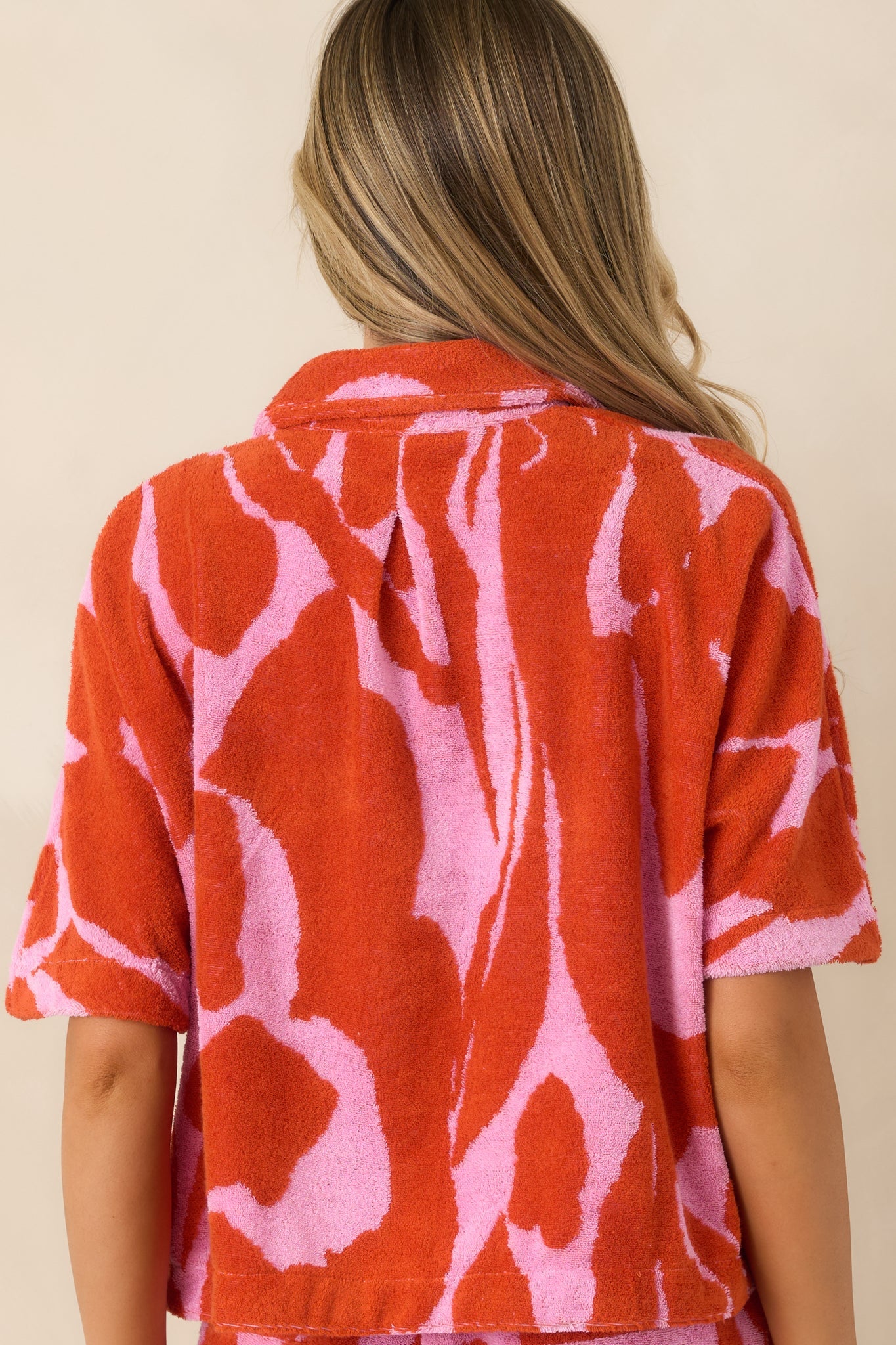 FRNCH Danubea Light Pink & Poppy Red Floral Button Front Shirt