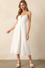 Tailor Made For You Ivory Button Front Maxi Dress