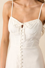 Tailor Made For You Ivory Button Front Maxi Dress