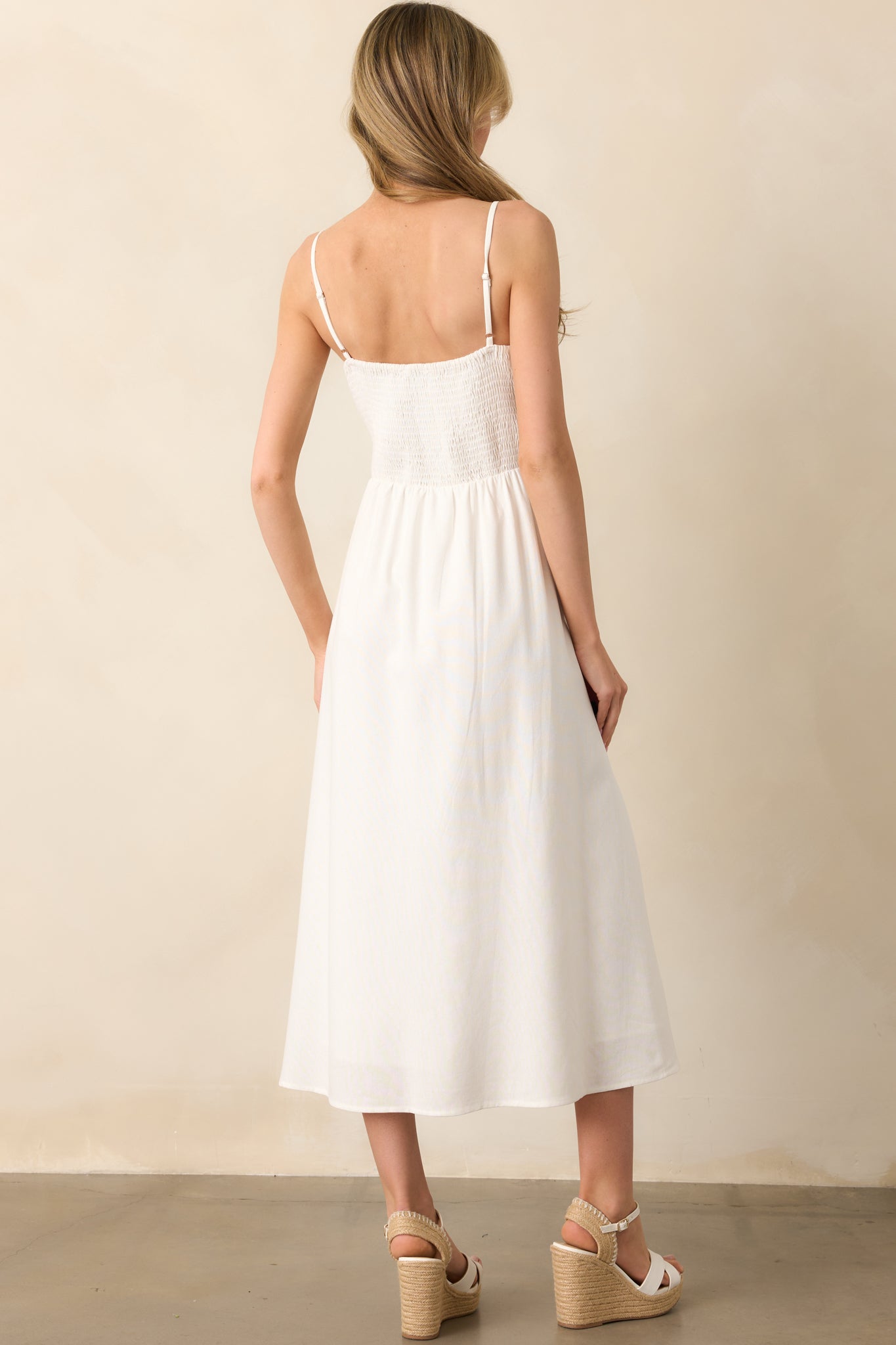 Tailor Made For You Ivory Button Front Maxi Dress