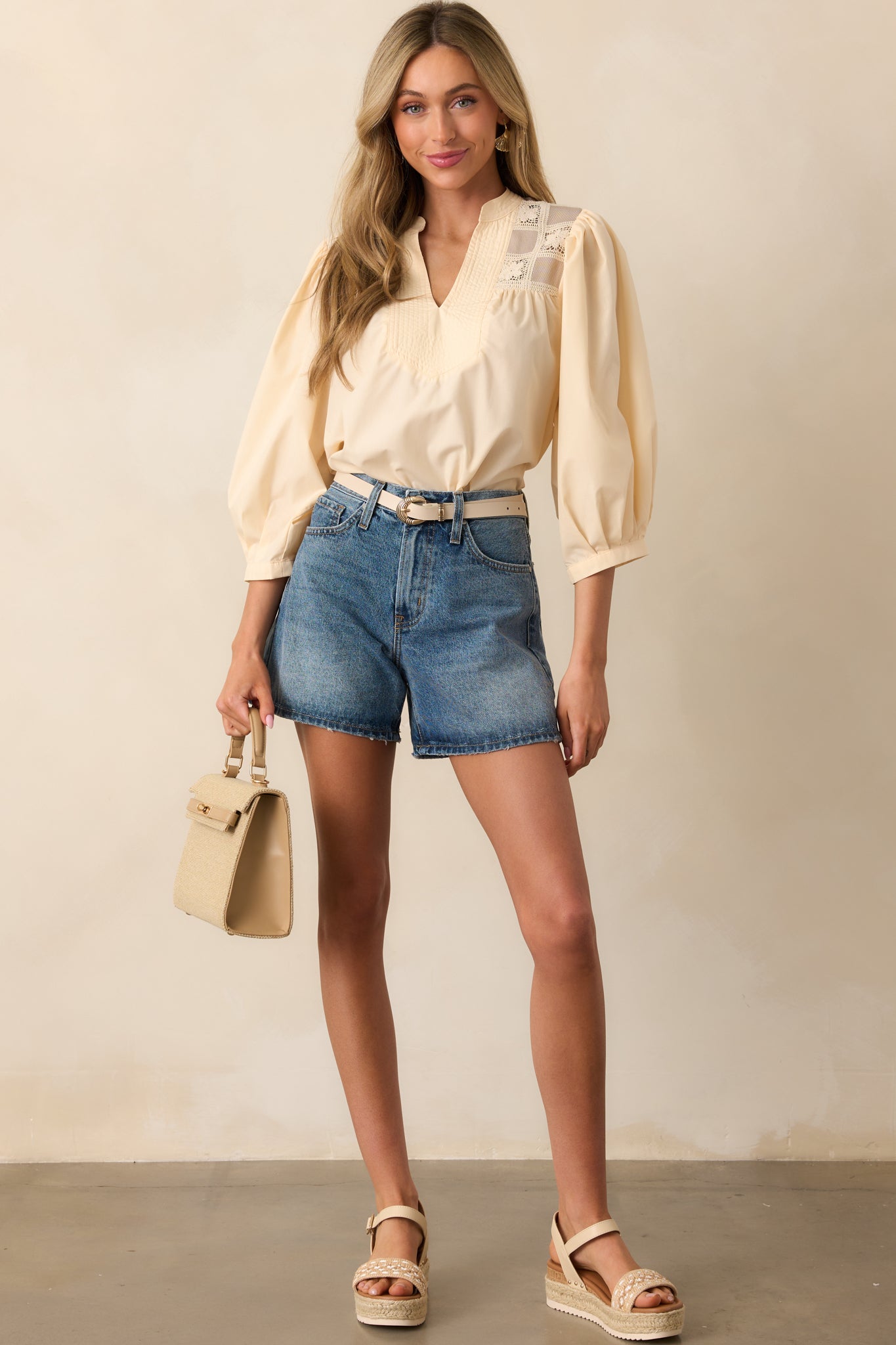 No Time To Waste Medium Wash High Waisted Denim Shorts