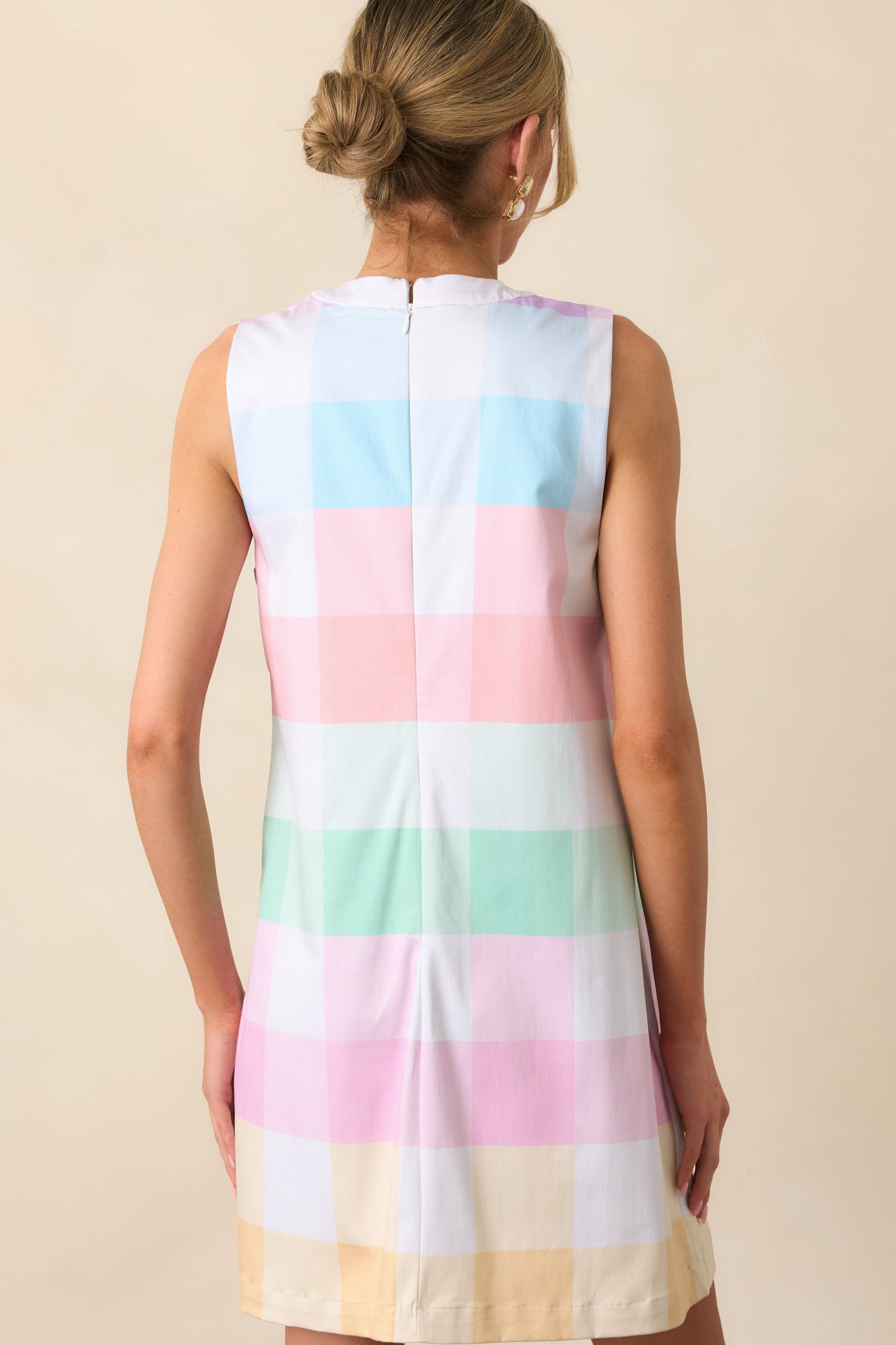 Prescott Pastel Plaid Cotton Shift Dress