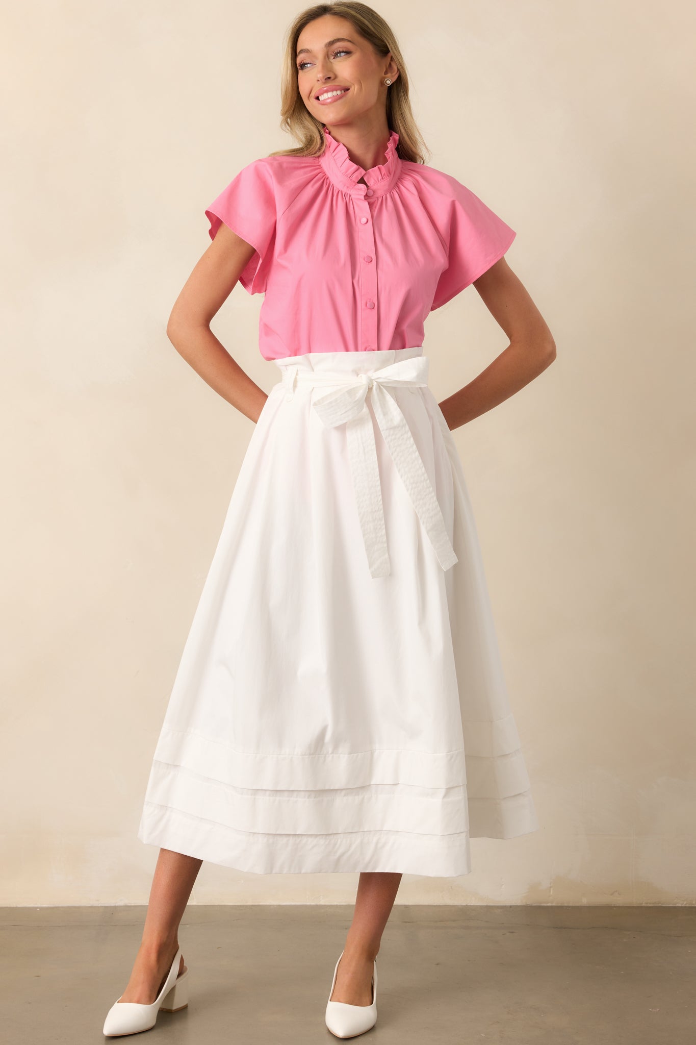 Florence Geranium Pink Cotton Top