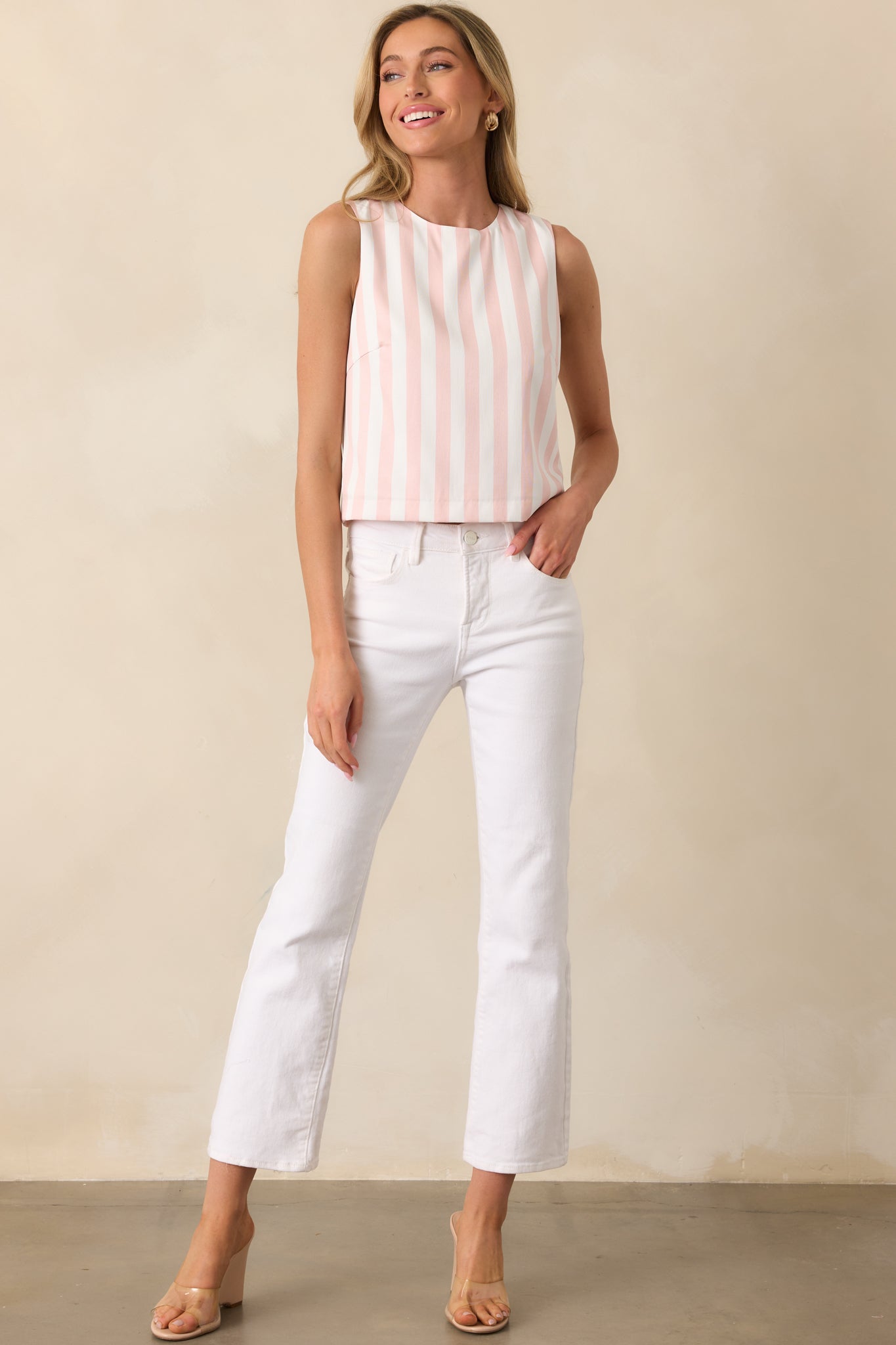 Whitby Azalea Pink Stripe Tank Top