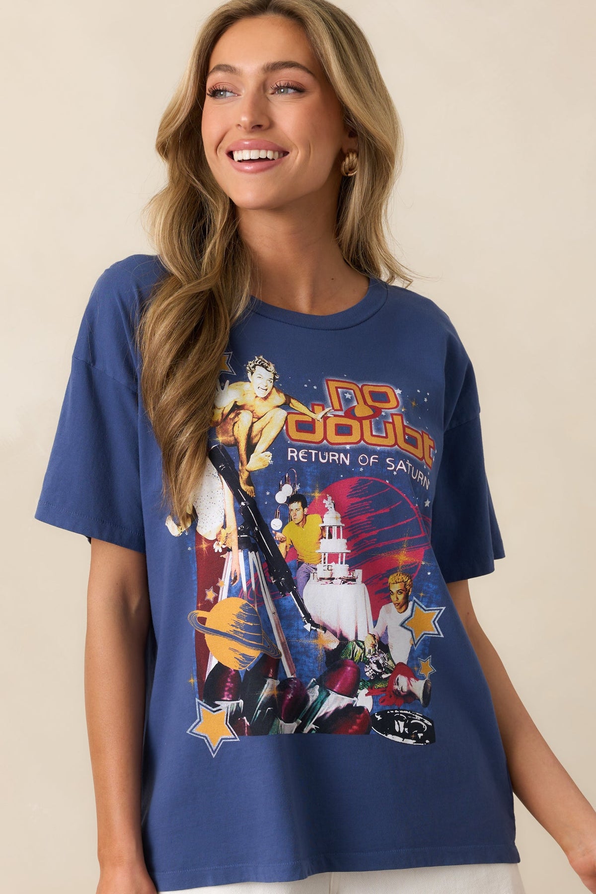 No Doubt Washed Indigo Return Of Saturn Collage Merch Tee