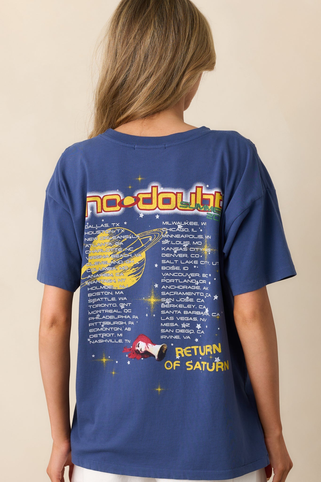 No Doubt Washed Indigo Return Of Saturn Collage Merch Tee