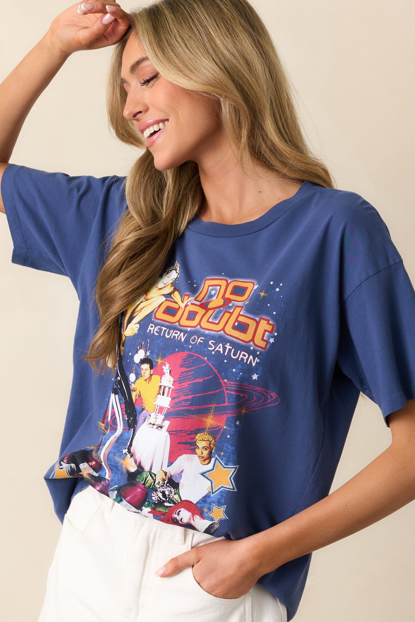 No Doubt Washed Indigo Return Of Saturn Collage Merch Tee