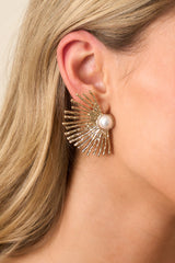 World Of A Difference Gold Textured Statement Earrings
