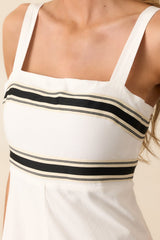 MINKPINK White Briar Trim Midi Dress