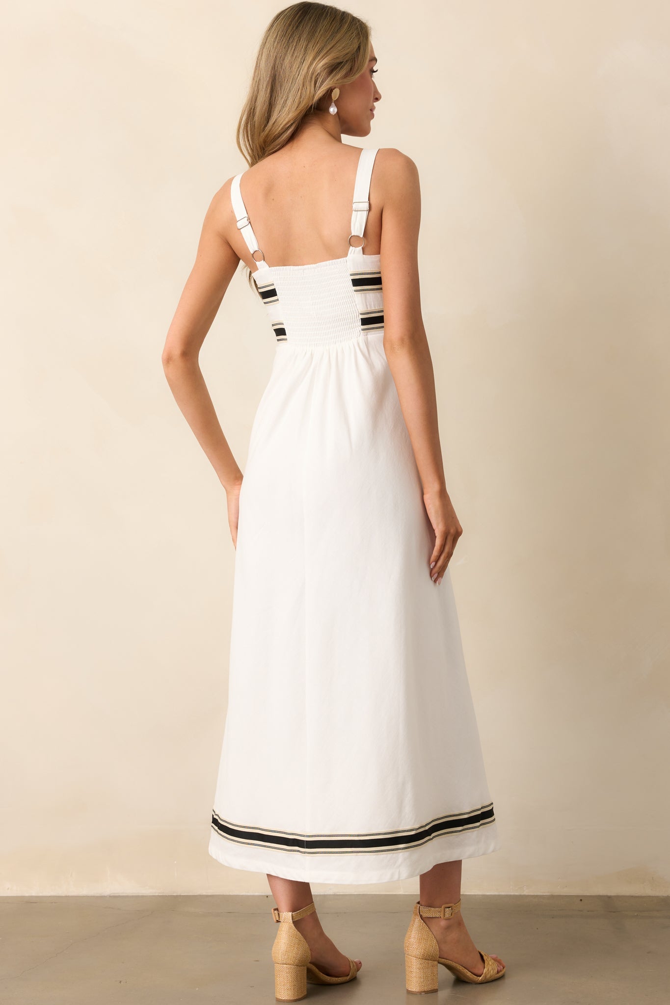MINKPINK White Briar Trim Midi Dress