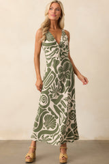 MINKPINK Green Amos Keyhole Midi Dress